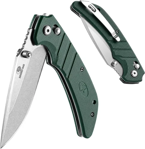Vista 8 de Mossy Oak Cuchillo de bolsillo plegable, hoja de acero inoxidable lavado a la piedra de 4" EDC Knife, G10 Handle with Axis Lock & Pocket Clip, Small