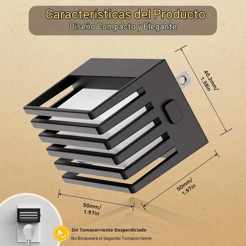 Vista 4 de JandCase Luz nocturna LED, paquete de 2, luces nocturnas que se enchufan a Negro
