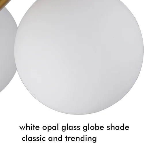 Vista 7 de CLAXY Sputnik - Lámpara de techo dorada semiempotrada con pantallas de globo para dormitorio, comedor, pasillo