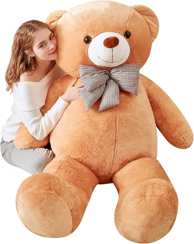 Vista 15 de IKASA Oso de Peluche Gigante Animal de Peluche Juguete de Felpa, 47 pulgadas Grande Lindo Jumbo Juguetes Suaves, Enorme Gran Esponjoso Gordo Negro