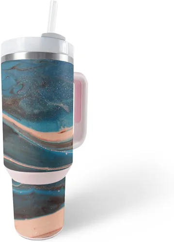 Vista 26 de MightySkins Skin - Vaso de vinilo compatible con Stanley The Quencher H2.0 FlowState de 40 onzas, diseño de rayas marineras, protectora, duradera