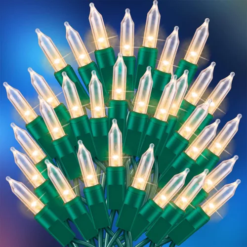 Vista 25 de Tira de luces LED ST38 de 26 pies (25.9 ft) con cable blanco, luces colgantes conectables y regulables para el día de la nación