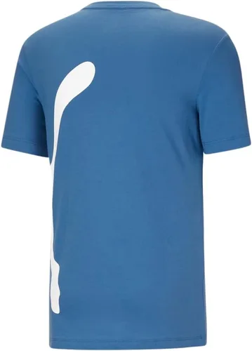 Vista 4 de PUMA Camiseta con logotipo de gran tamaño para hombre, cuello redondo y cuello redondo