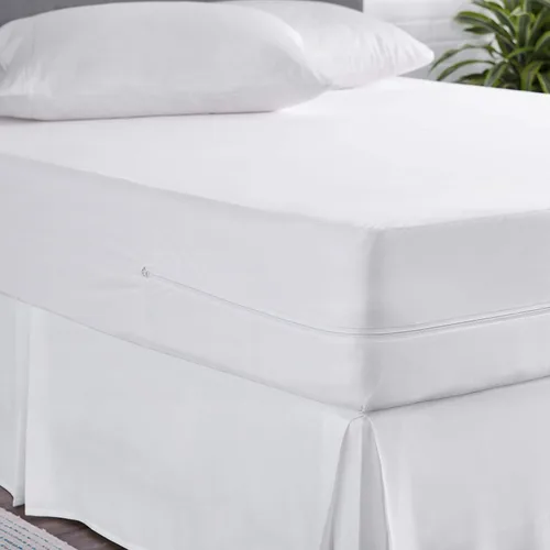 Vista 7 de Amazon Basics - Protector de colchón y base de colchón, impermeable, con cierre de cremallera, de 12 a 18 pulgadas de profundidad, tamaño Queen