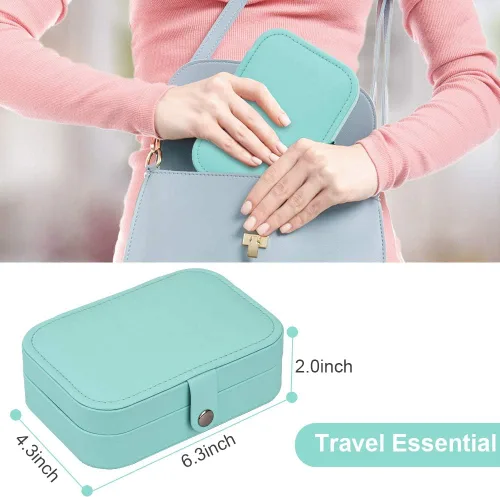 Vista 5 de Joyero Homchen de viaje caja para guardar las joyas para collares pendientes anillos y pulseras