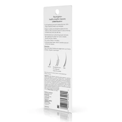 Vista 4 de Neutrogena Healthy Lengths - Máscara para pestañas color negro carbón 01, 0.21 onzas