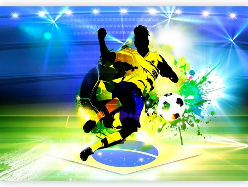 Vista 25 de artgeist Mural de pared Fútbol de 77 x 55 pulgadas, papel tapiz autoadhesivo extraíble, gran calcomanía, decoración de pared, diseño de imagen