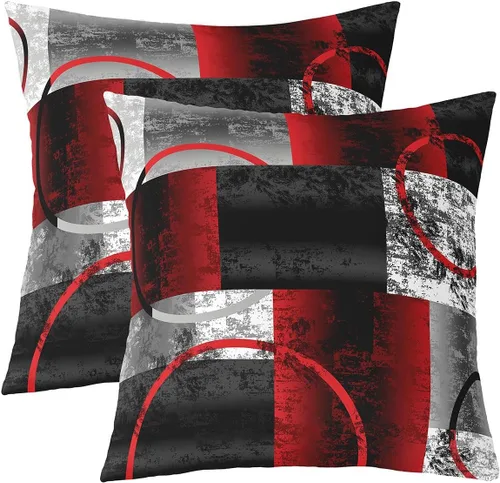 Vista 15 de Feelyou Juego de 2 fundas de almohada geométricas reversibles, color amarillo, gris, negro, geométrico, decoración del hogar, fundas de cojín