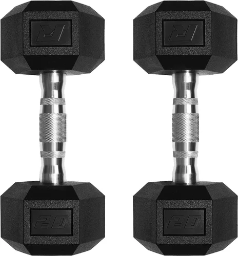 Vista 9 de RitFit Juego de mancuernas hexagonales revestidas de PVC de 5 a 650 libras con estante opcional para gimnasio en casa, peso de mano con mango