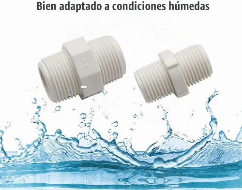 Vista 4 de 2 unids 1-1/2 "PVC accesorios de tubería pezón G1-1/2 X G1-1/2 macho a macho conector adaptador de acoplamiento de rosca HE023-1-1/2