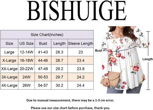 Vista 6 de BISHUIGE Blusas plisadas de manga corta con cuello en V para mujer, talla grande, estilo Henley, con botones