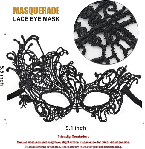 Vista 3 de MYMENU Máscara de baile para mujer, de encaje, veneciana, de Halloween, para fiesta de disfraces, Mardi Gras (3 Fénix)