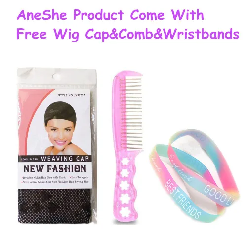 Vista 6 de AneShe – Peluca de mujer de pelo ondulado de 28 pulgadas (71.12 cm) de largo, resistente al calor, ideal para cosplay