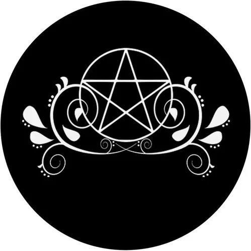 Vista 3 de Pretty Pentacle Pagan Wiccan - Pala para teléfono y tableta, color blanco y negro, Negro
