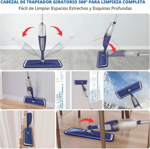 Vista 5 de BPAWA Trapeadores en aerosol para limpieza de pisos: mopa de microfibra