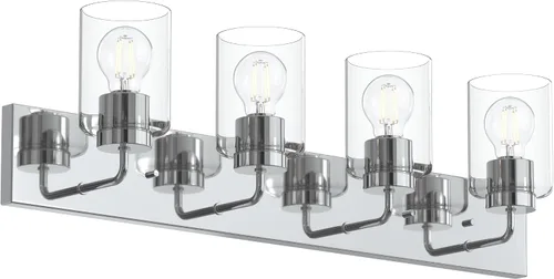 Vista 33 de Progress Lighting Merry Collection - Lámpara de tocador de baño de transición de cristal grabado en níquel cepillado (1 luz)