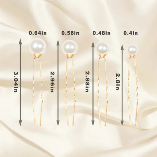 Vista 2 de ELANE 38 Pcs Pearl Hair Pins for Wedding Hairstyles, Bridal Hair Accessories, Hair Accessories for Women and Girls (Gold)