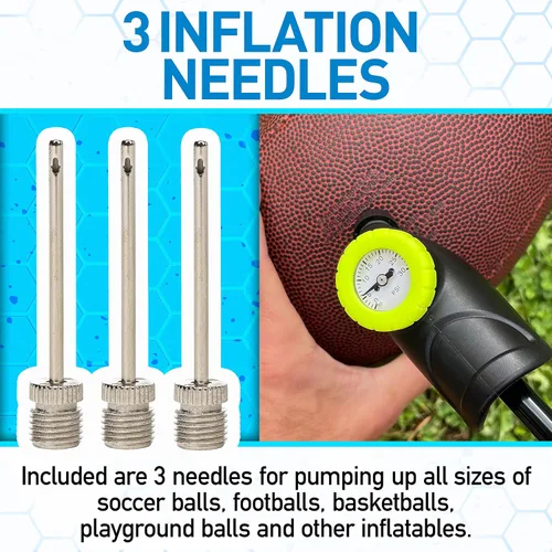 Vista 3 de Franklin Sports Ball Pump + Pressure Gauge with Needle - Perfect Pump Hand Pump for Sports Balls - Air Inflation Pump for Soccer, Basketballs +