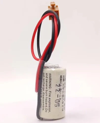 Vista 4 de Paquete de 5 baterías de litio CR14250SE (1/2AA 3V) para batería SANYO PLC con enchufe marrón
