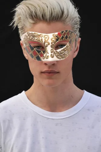 Vista 7 de Seglorwy Máscara de mascarada para hombre, estilo vintage, veneciano, Mardi Gras, Halloween, Navidad, fiestas (música blanca)