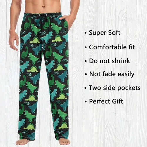Vista 3 de Pantalones de pijama para hombre, pantalones de pijama suaves para dormir