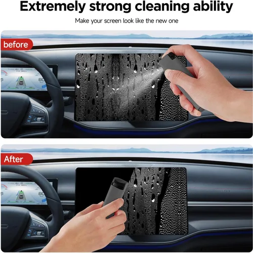 Vista 2 de YTT Limpiador de pantalla, todo en uno spray y paño limpiador, con carcasa protectora transparente para todas las pantallas de teléfonos, portátiles