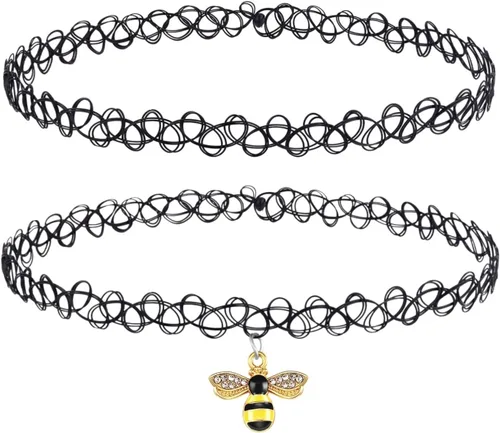 Vista 19 de BodyJ4You Gargantilla de 2 piezas para mujer - Yin Yang mariposa unicornio Negro clásico
