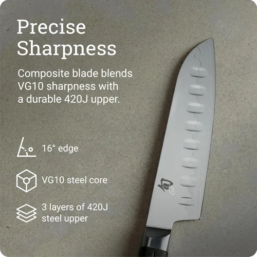 Vista 3 de Shun Sora - Cuchillo para pelar, Santoku, Negro