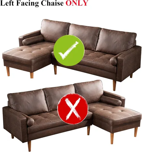 Vista 3 de HOOOWOOO Sofá modular pequeño de 83 pulgadas, moderno sofá modular en forma de L con diván izquierdo para sala de estar pequeña, apartamento, gamuza