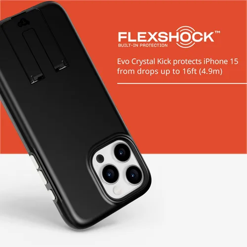 Vista 4 de Tech21 Evo Crystal Kick - Funda para iPhone 15 Pro Max, compatible con MagSafe, funda de protección contra impactos, color negro obsidiana