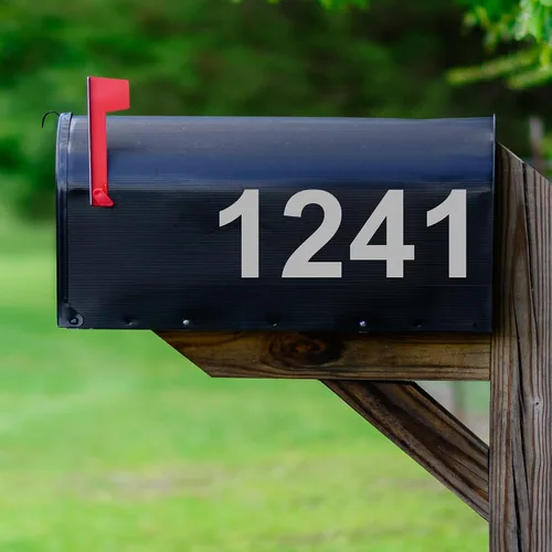 Vista 4 de Calcomanías para buzón Calle # Números de dirección Característica personalizada Adhesivos para buzón de correo Letras de vinilo VWAQ-CMB2 (negro)