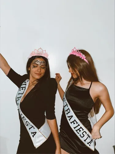 Vista 3 de TEBIEKOY 2 tiaras de corona para mujer, corona de princesa rosa