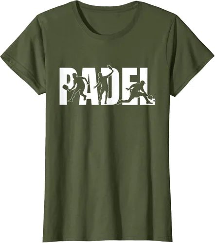 Vista 12 de Camiseta de regalo para amantes de los deportes con silueta de padel