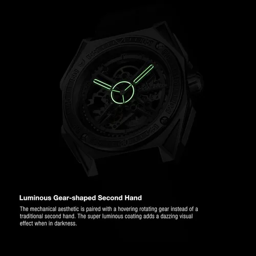 Vista 4 de CIGA Design Reloj mecánico automáticomanual de la serie Magician de acero inoxidable y titanio, funda desmontable de cristal de zafiro, correa