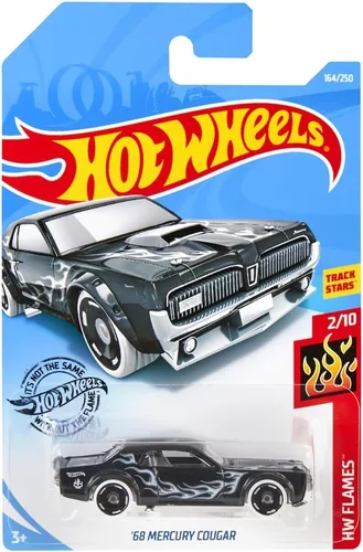 Vista 4 de Hot Wheels 2019 Hw Flames '68 Mercury Cougar, 164/250 Negro