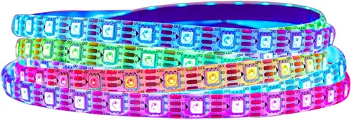 Vista 8 de WS2815 Tira de LED RGB direccionable individualmente (actualizado WS2812B) 3.2ft 144Pixels Smart Flexible Dream Luz LED de doble señal a todo