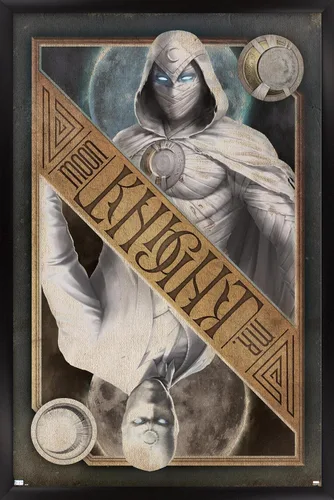 Vista 8 de Trends International Marvel Moon Knight - Póster de pared de tarjetas, 14.725 x 22.375 pulgadas, versión enmarcada de madera de granero