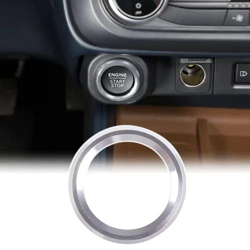 Vista 13 de Aunginsy Cubierta de anillo para decoración de arranque de motor de automóvil compatible con Ford Maverick 2022 2023 2024 de aluminio para botón