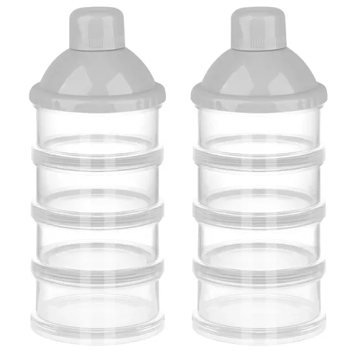 Vista 16 de Accmor Dispensador de fórmula sobre la marcha, contenedor apilable de fórmula de 4 compartimentos para viajes, contenedor de leche en polvo