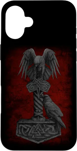Vista 23 de Funda para iPhone 17 de Mjolnir Odín de la mitología vikinga nórdica de Thor