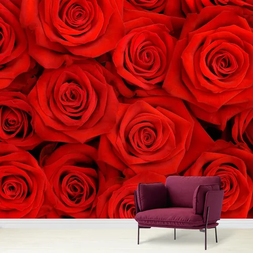Vista 33 de wall26 Adhesivo mural removible para pared, diseño escénico de flores silvestres rosa, campo de jardín, naturaleza, fotografía, realismo