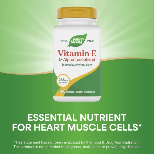 Vista 4 de Nature's Way Vitamina E-400, 400 UI por porción, 100 cápsulas blandas