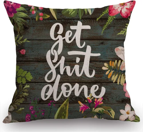 Vista 4 de Swono Funda de almohada decorativa con cita divertida, recién salido de f CKS, funda de cojín decorativa para decoración del hogar, 18 x 18