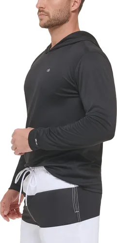 Vista 2 de Calvin Klein Camiseta con capucha estándar de secado rápido UPF 40+ para hombre