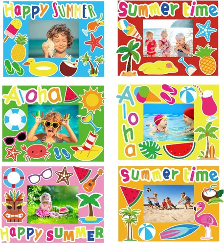 Vista 23 de chiazllta Paquete de 30 kits de manualidades para el día del padre para niños, marco de fotos del padre, arte de bricolaje, decoración de fiesta