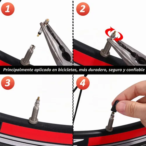 Vista 4 de Boao 20 Piezas Núcleo de Válvula Presta de Bicicleta de Repuesto de Latón sin Cámara para Bicicleta de Carretera MTB sin Cámara, Stan's, Vittoria