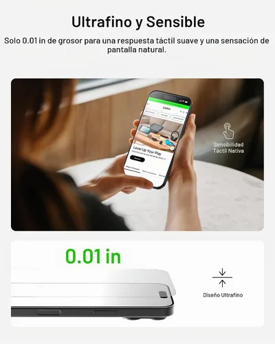 Vista 6 de Belkin ScreenForce - Protector de pantalla de vidrio templado para iPhone Air, resistente a los arañazos con bandeja de fácil alineación incluida