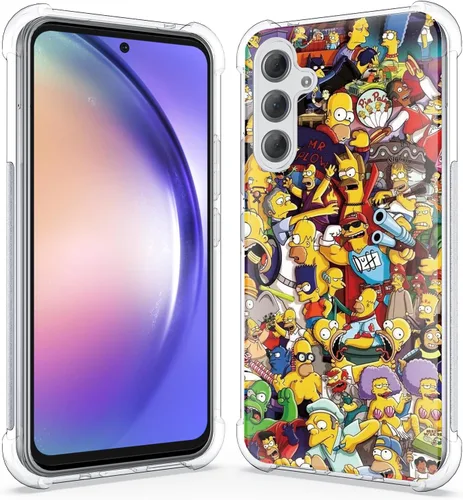 Vista 6 de Funda compatible con Samsung Galaxy A54 5G, Galaxy A54 5G, funda a prueba de golpes con parachoques de TPU suave para Samsung A54 5G (amarillo limón)