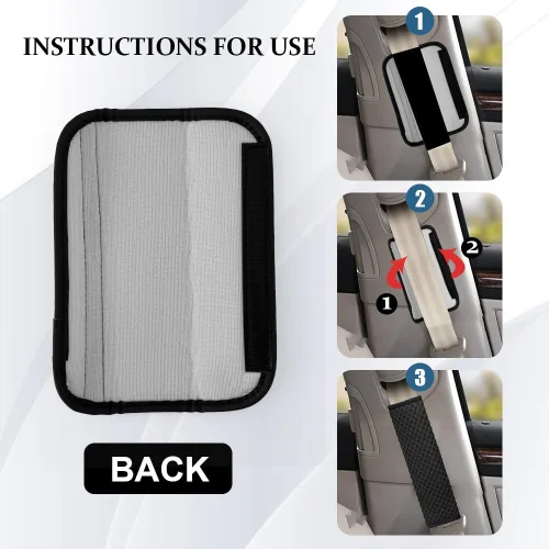Vista 4 de 2 fundas para cinturón de seguridad de automóvil, almohadillas suaves para cinturón de seguridad, fundas para el cuello, protector de correa