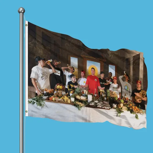 Vista 3 de Bandera de The Last Send de 3 x 5 pies, divertido póster duradero de hombre con 2 ojales de latón. Esta hermosa pancarta entretenida para decoración